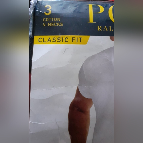 Polo Ralph Lauren V-Neck Classic Fit Undershirt 3-Pack Black, Red, Green - Picture 10 of 12